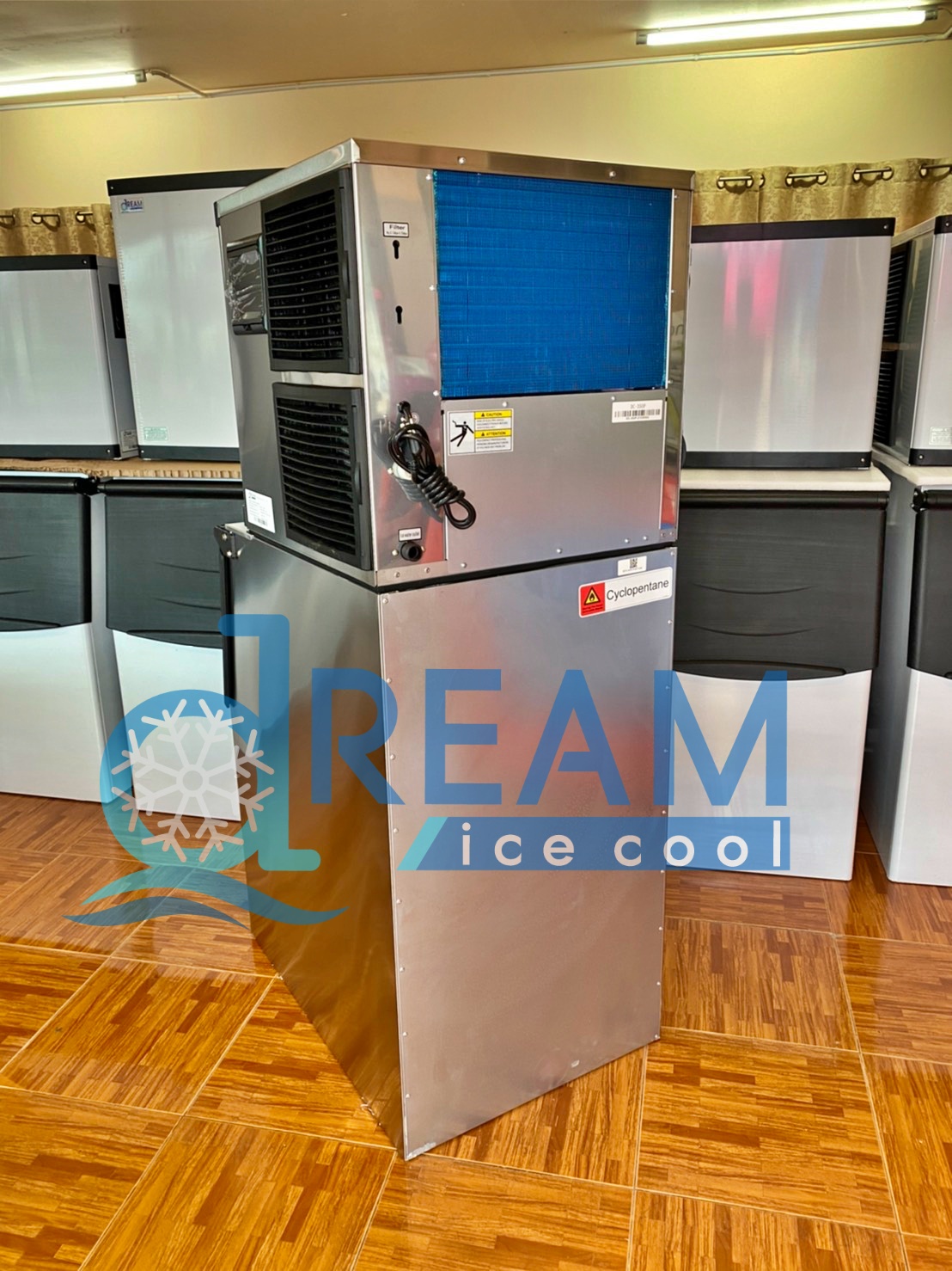 เครื่องทำน้ำเเข็งอัตโนมัติ กำลังการผลิต150-160 กิโลกรัม 24 ชม.