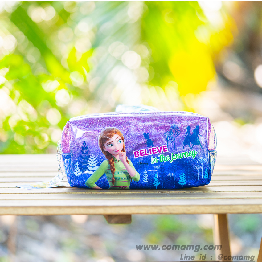 กระเป๋าดินสอเอลซ่า&อันนา หนังแก้วกากเพรช ทรงสี่เหลี่ยม