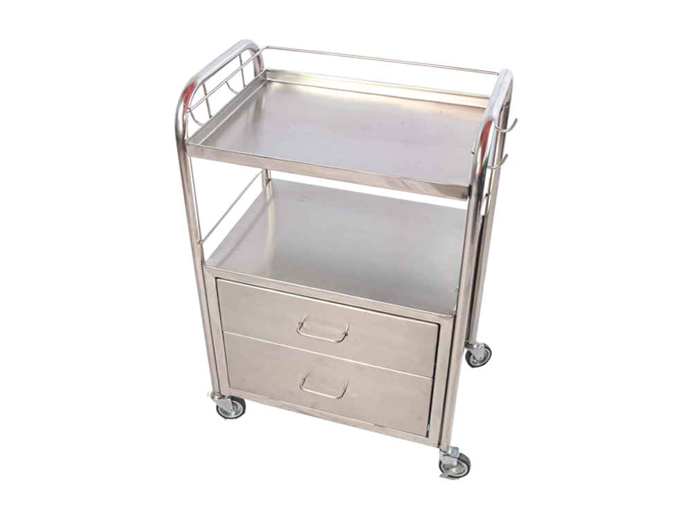 รถเข็นฉุกเฉินช่วยชีวิต 2 ลิ้นชัก Emergency Cart รหัส PP050 (ก)