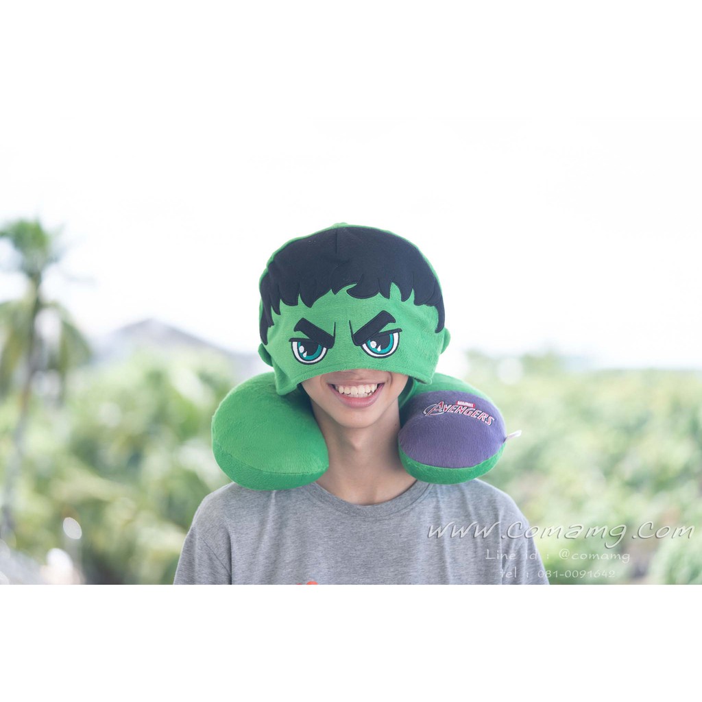 หมอนรองคอมีหมวกอเวนเจอร์ส (Avengers) สไปรเดอร์แมน ฮัค ไอรอนแมน ธอร์