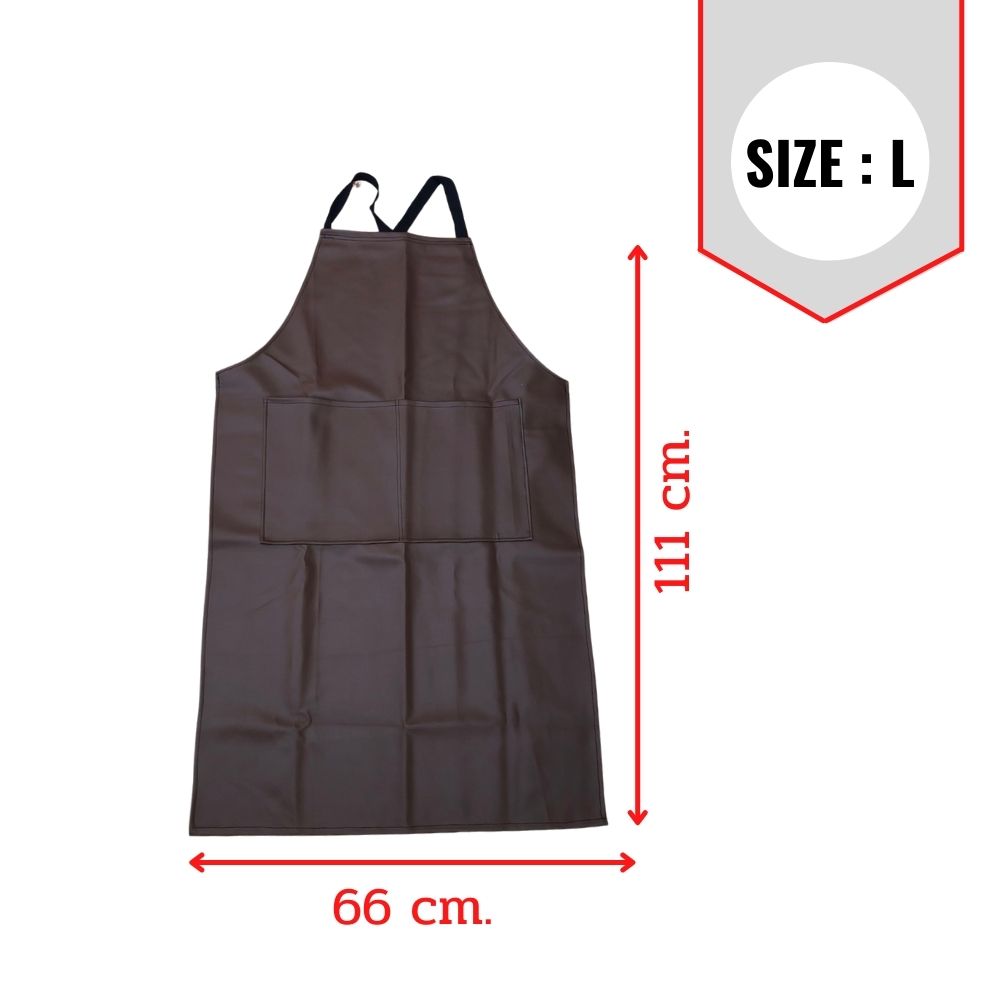 เอี๊ยม หนัง PVC (คละสีมีกระเป๋า) ALBสี กันน้ำ กันเปื้อน กันสารเคมี ตัดหญ้า