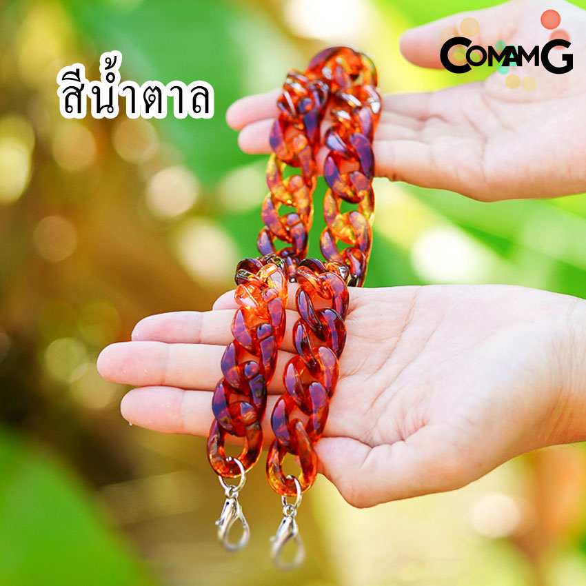 สายกระเป๋าเรซิ่น สไตร์วินเทจ คล้องแมส สายกระเป๋าหินอ่อน สินค้าพร้อมส่ง