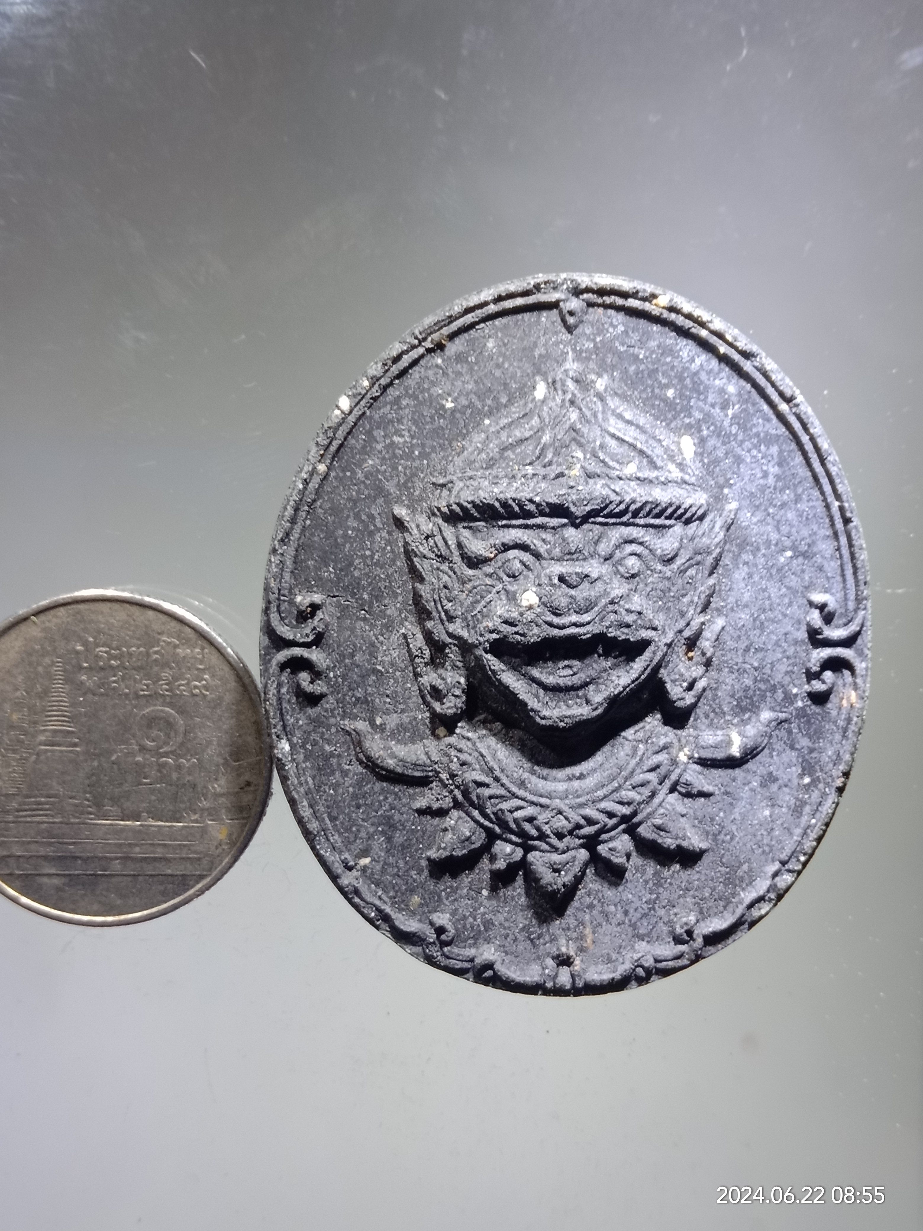 รหัสสินค้า พระเนื้อดิน เนื้อผง เนื้อว่าน 011 หนุมานเนื้อผงใบลาน พระครูพิมลปุญญาทร หลวงพ่อโป้ วัดห้วยน้ำโจน ตำบลห้วยร่วม อำเภอดงเจริญ จังหวัดพิจิตร หายาก สร้างน้อย