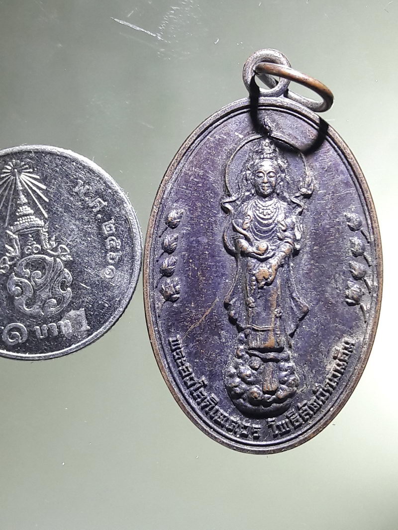 Antig FB 12938 เหรียญพระอวโลติเกศวร พระโพธิสัตว์กวนอิม สมาคมวัฒนธรรมวัดพุทธไทยจีน สร้างปีคริสตศักราช 2008