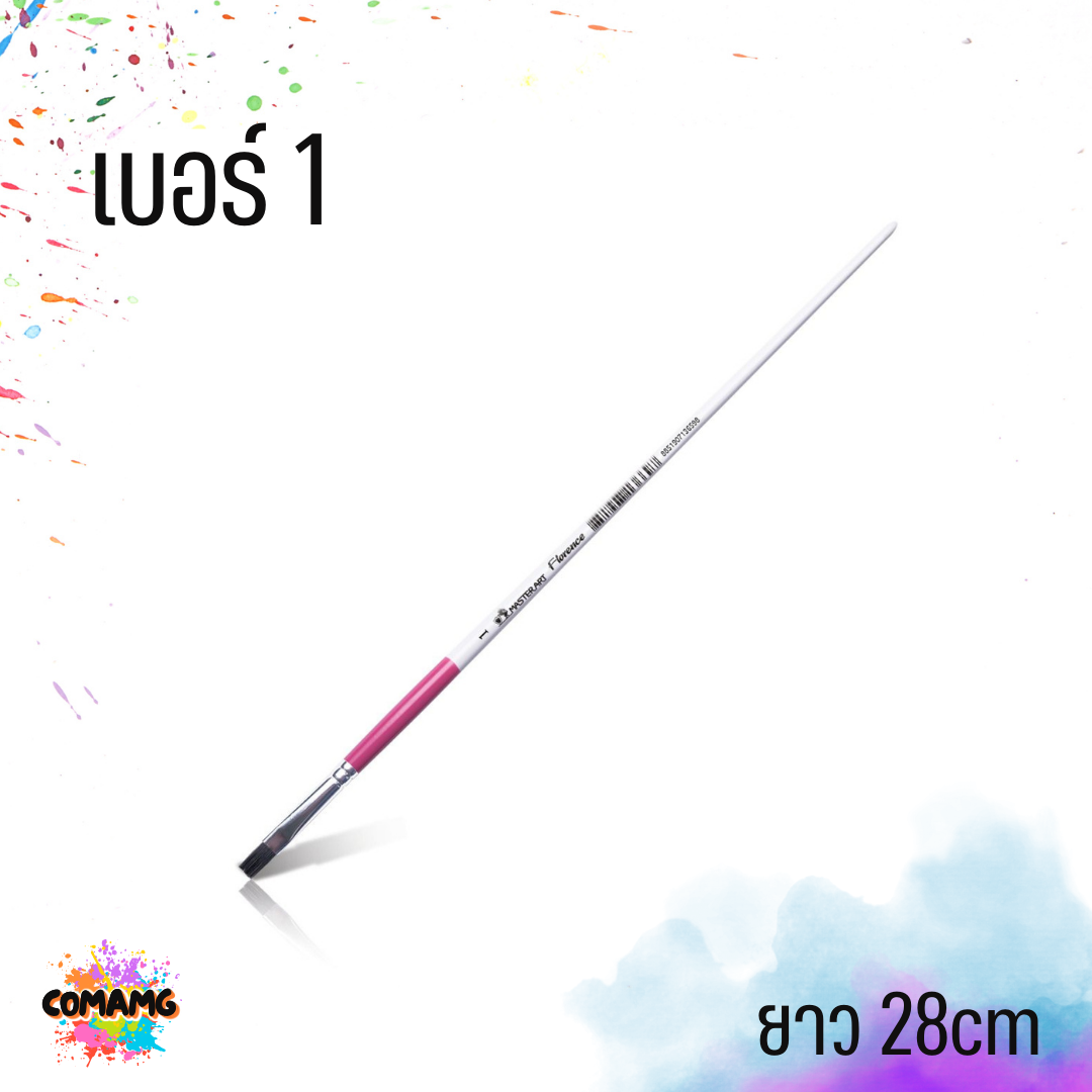 Master Art พู่กันหัวแบน พู่กันแบน ฟลอเรนต์ อเนกประสงค์ เบอร์ 1-20 พร้อมส่ง