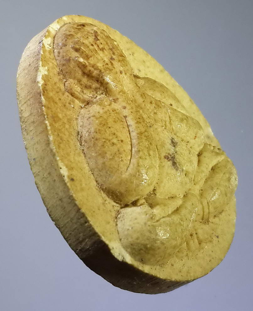 รหัสสินค้า พระปิดตา ทั่วไป 107 พระปิดตาเนื้อผง วัดพุทธนิมิต หลังตราสัญลักษณ์พิธีกาญจนาภิเษก สร้างปี 2539