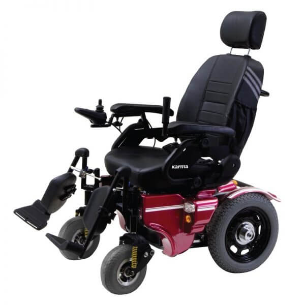 รถเข็นไฟฟ้าคาร์ม่า KARMA รุ่น Saber KP45.5 (Power WheelChair KARMA Saber KP45.5) เบาะนั่งกว้างพิเศษ 20 นิ้ว สามารถปรับเอนนอนได้ รองรับน้ำหนักสูงสุด 135 กิโลกรัม ของแท้ รับประกันศูนย์ 5 ปี (รุ่น TOP)
