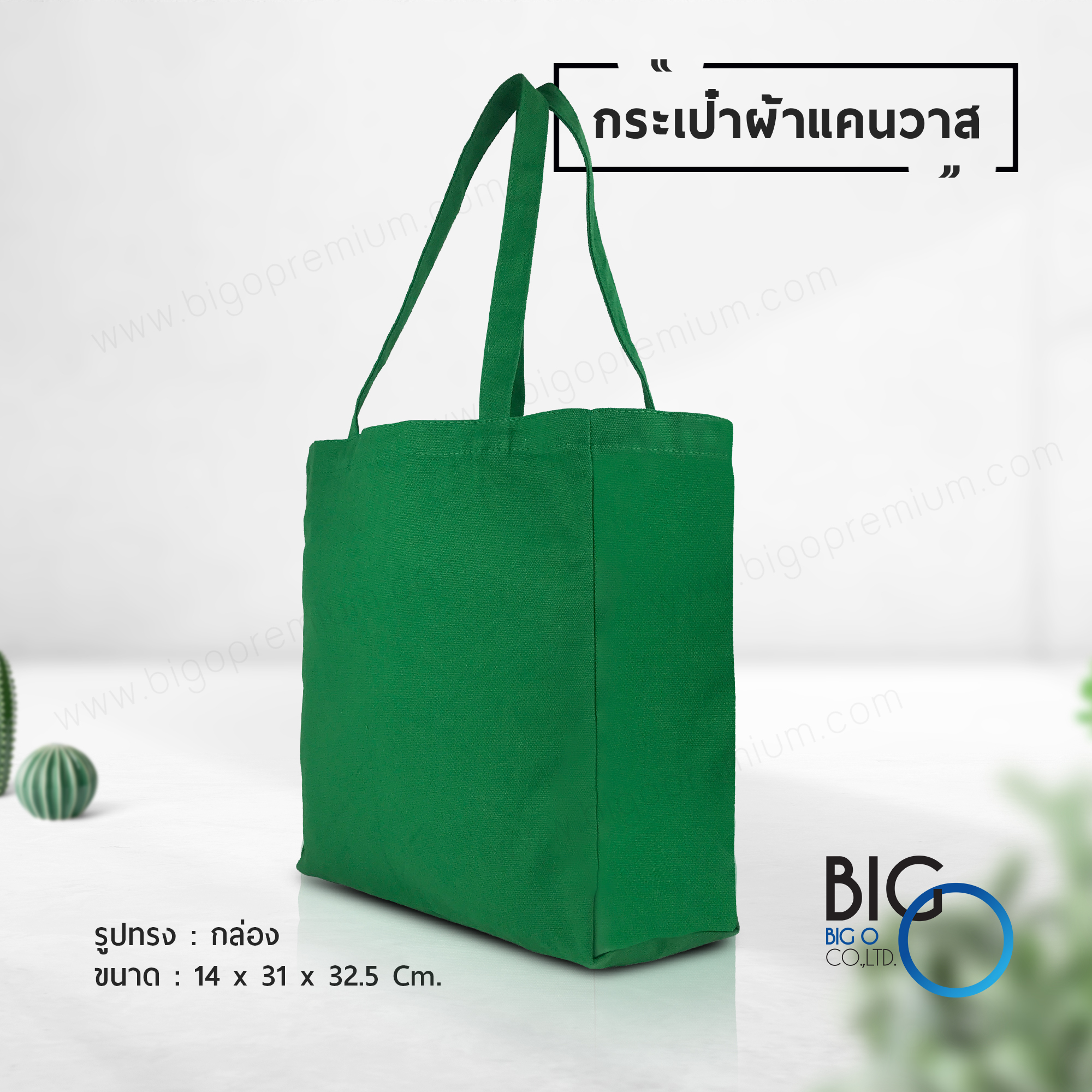 กระเป๋าผ้าแคนวาส สีเขียว (Canvas Bag)