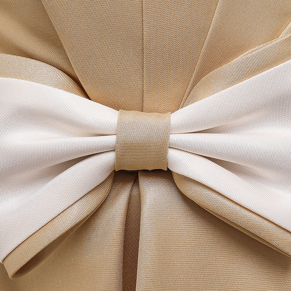 Gd3789- พร้อมส่งจากไทย ชุดราตรีเด็ก สีทอง ชุดออกงานเด็กหญิง ทรงสั้น เนื้อผ้าสวย แบบสวยเรียบหรู