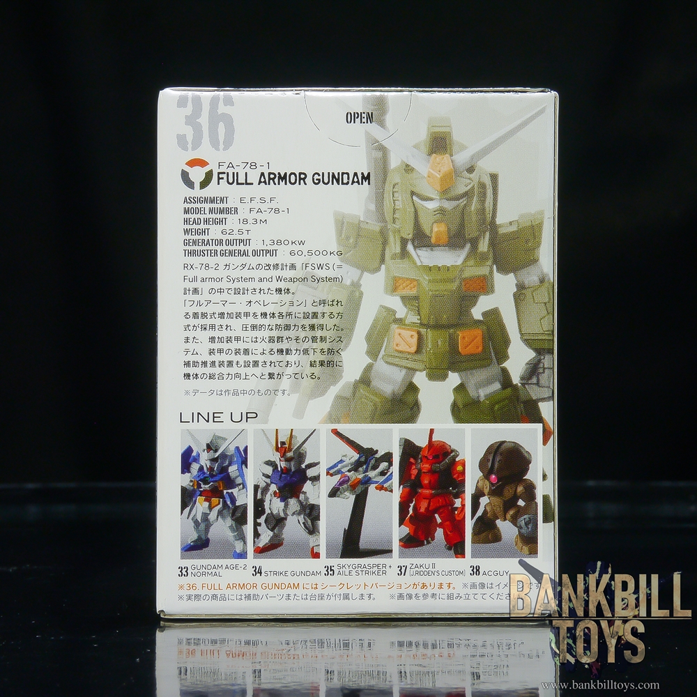 กันดั้ม Bandai Candy Toy FW Gundam Converge 6 No.36 FA-78-1 Full Armor Gundam