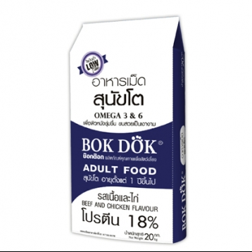 BOK DOK FT21 ADULT FOOD รสเนื้อ และไก่(น้ำเงิน) 20 KG