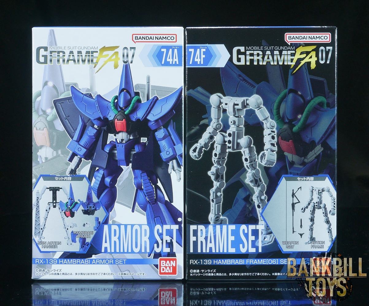 กันดั้ม Bandai Candy Toy Mobile Suit Gundam G Frame FA 07 No.74A RX-139 Hambrabi Armor Set + No.74F RX-139 Hambrabi Frame[06] Set (เซ็ตคู่ 2 กล่อง)