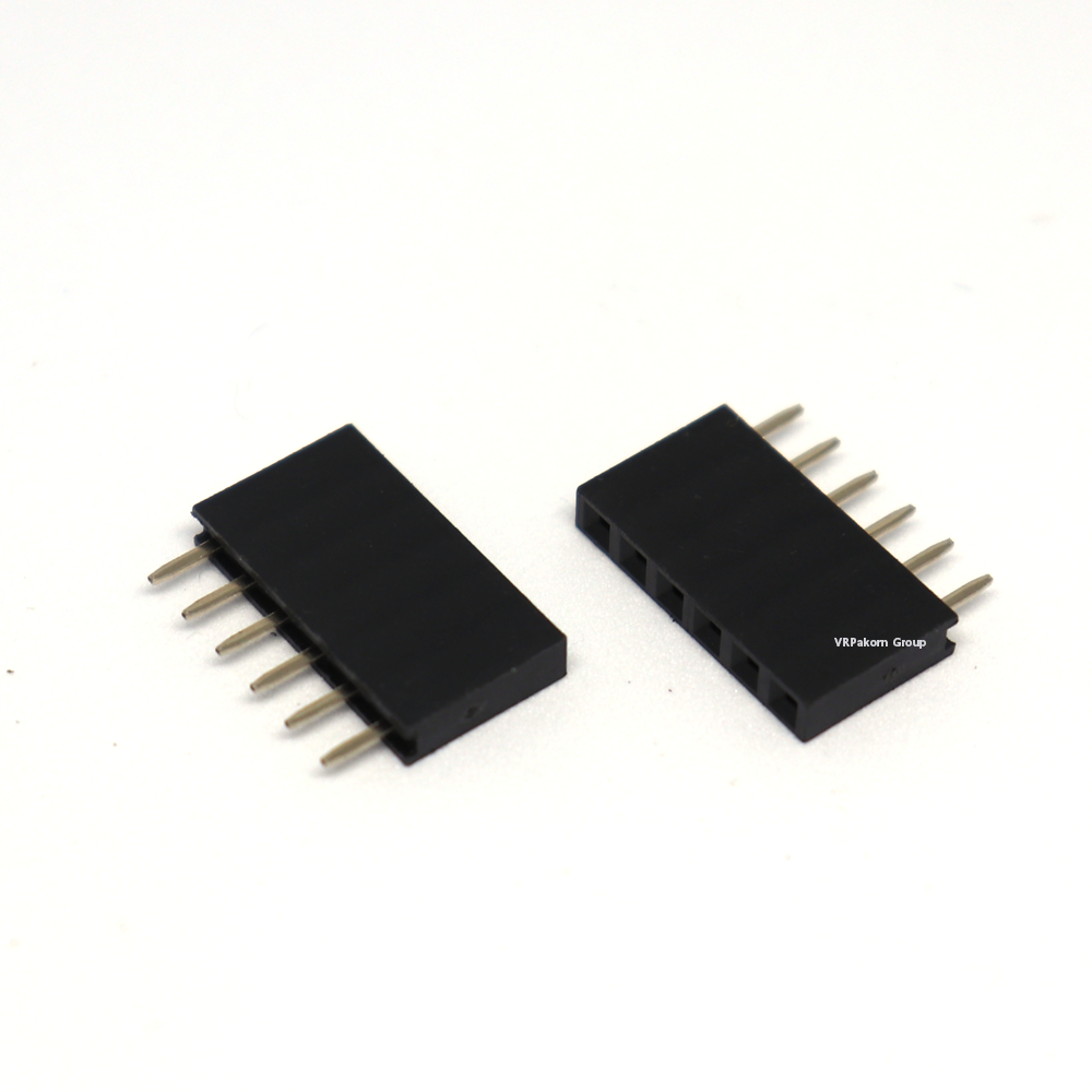 1x6 Pin 2.54 Female Pin Header Connector 6P (ขาสั้น)