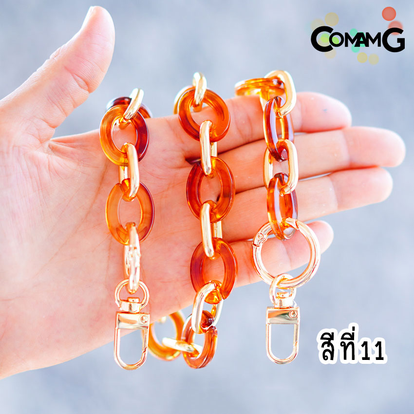 สายกระเป๋าอะคริลิค ลายหินอ่อน ทรงวงรี สายกระเป๋าสั้นสะพายไหล่ ยาว60ซม สินค้าพร้อมส่ง