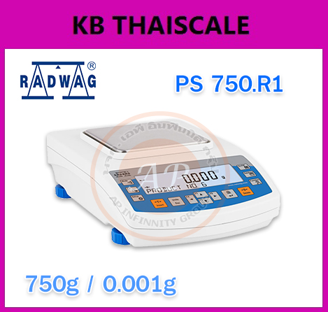 เครื่องชั่งความละเอียดสูง เครื่องชั่งน้ำหนักดิจิตอล พิกัด 750 กรัม ความละเอียด 0.001 กรัม ถาดชั่งขนาด 128x128 มม. ยี่ห้อ RADWAG รุ่น PS 750.R1 750g/0.001g