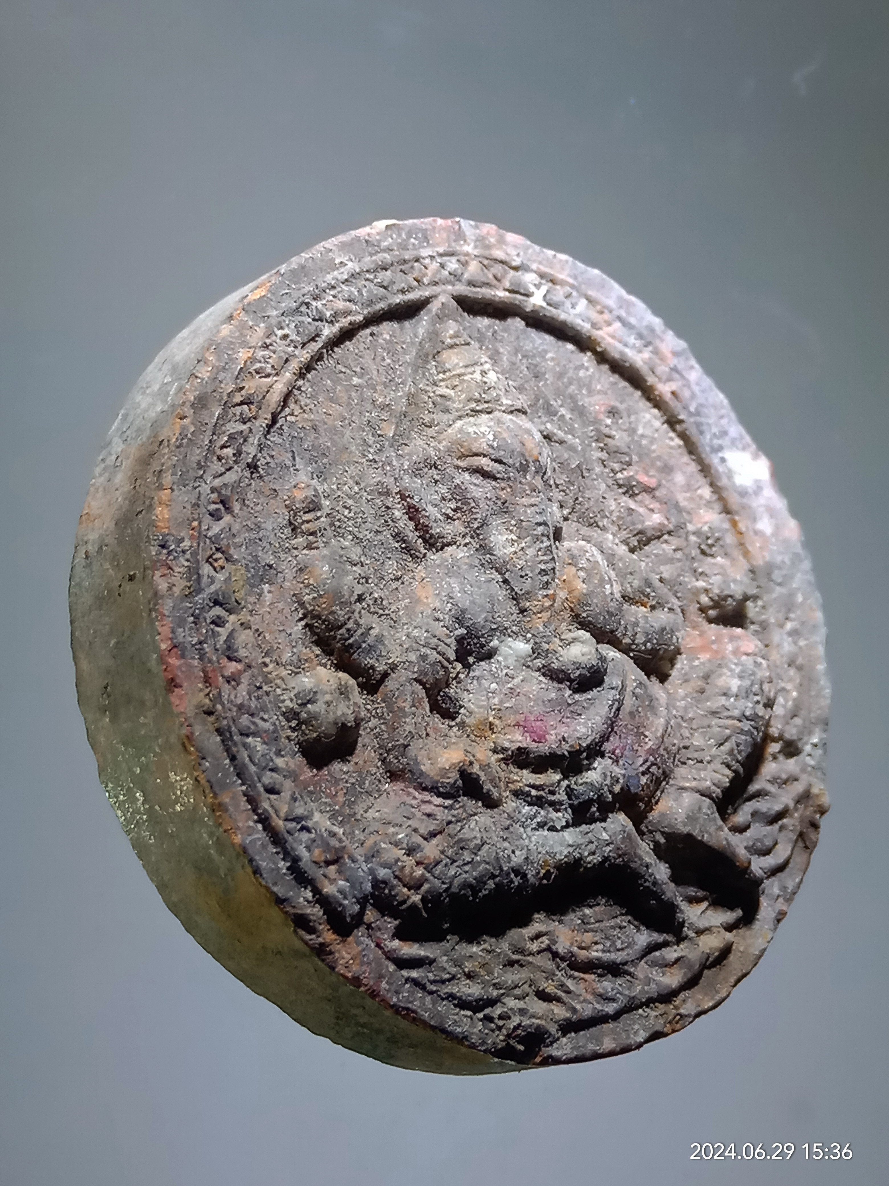 รหัสสินค้า พระเนื้อดิน เนื้อผง เนื้อว่าน 417 พระพิฆเณศวรเนื้อก้นครก หลังหลวงพ่อปาน วัดหนองหัวเรือ ตำบลมหาโพธิ อำเภอเก้าเลี้ยว จังหวัดนครสวรรค์