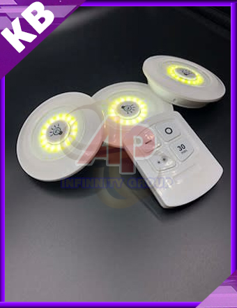 ไฟติดผนัง ไฟLEDติดผนังพร้อมรีโมต โคมไฟติดผนังไร้สาย COB LED light with remote control Set 3 ชิ้น