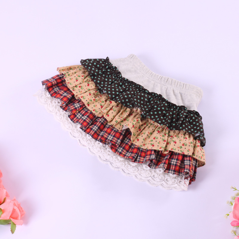 PSk10631 กระโปรงเด็กหลากสี ตกแต่งน่ารักผ้าสวยตามแบบ