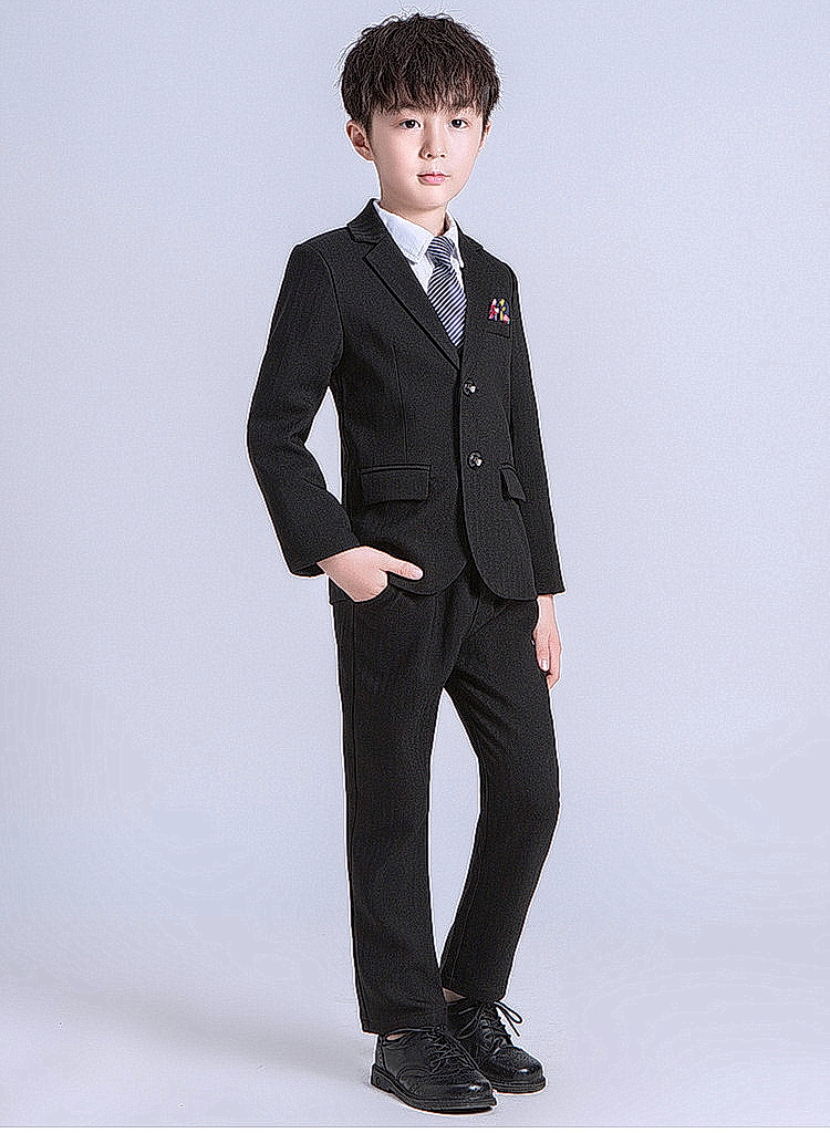 Bset0110- ชุดออกงานเด็กชายสีเทา และสีดำ 4ขิ้น เสื้อสูท+เสื้อกั๊ก+ไทท์+กางเกง ชุดสูทเด็กชายทรงสวย เนื้อผ้าสวย ขนาดชุด +ดูเพิ่ม ในรายละเอียด