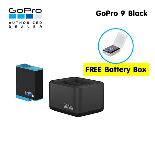 GoPro 10 / 9 GoPro Dual Battery Charger + Battery x 2 ของโกโปรแท้ แท่นชาร์จ ที่ชาร์จ + แบตเตอร์รี่โกโปร x 2