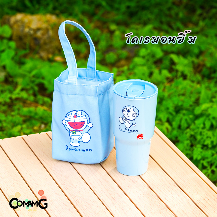 แก้วน้ำพลาสติกลายน่ารักพร้อมกระเป๋า พร้อมกระเป๋ามีฝาปิด แก้วพลาสติก ลายการ์ตูนลิขสิทธิ์แท้