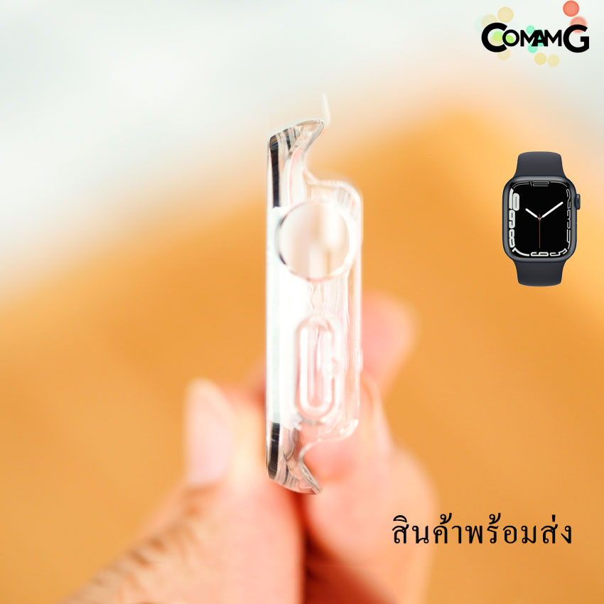 เคสแอปเปิ้ลวอช case apple watch เคส+ฟิล์มกระจกในตัว 2in1 เคสปิดหน้าจอ360องศา สีใส สินค้าพร้อมส่ง