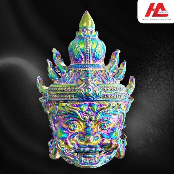 เศียรท้าวเวสสุวรรณ ทำสีรุ้งไทเทเนียม | Pvd Coating