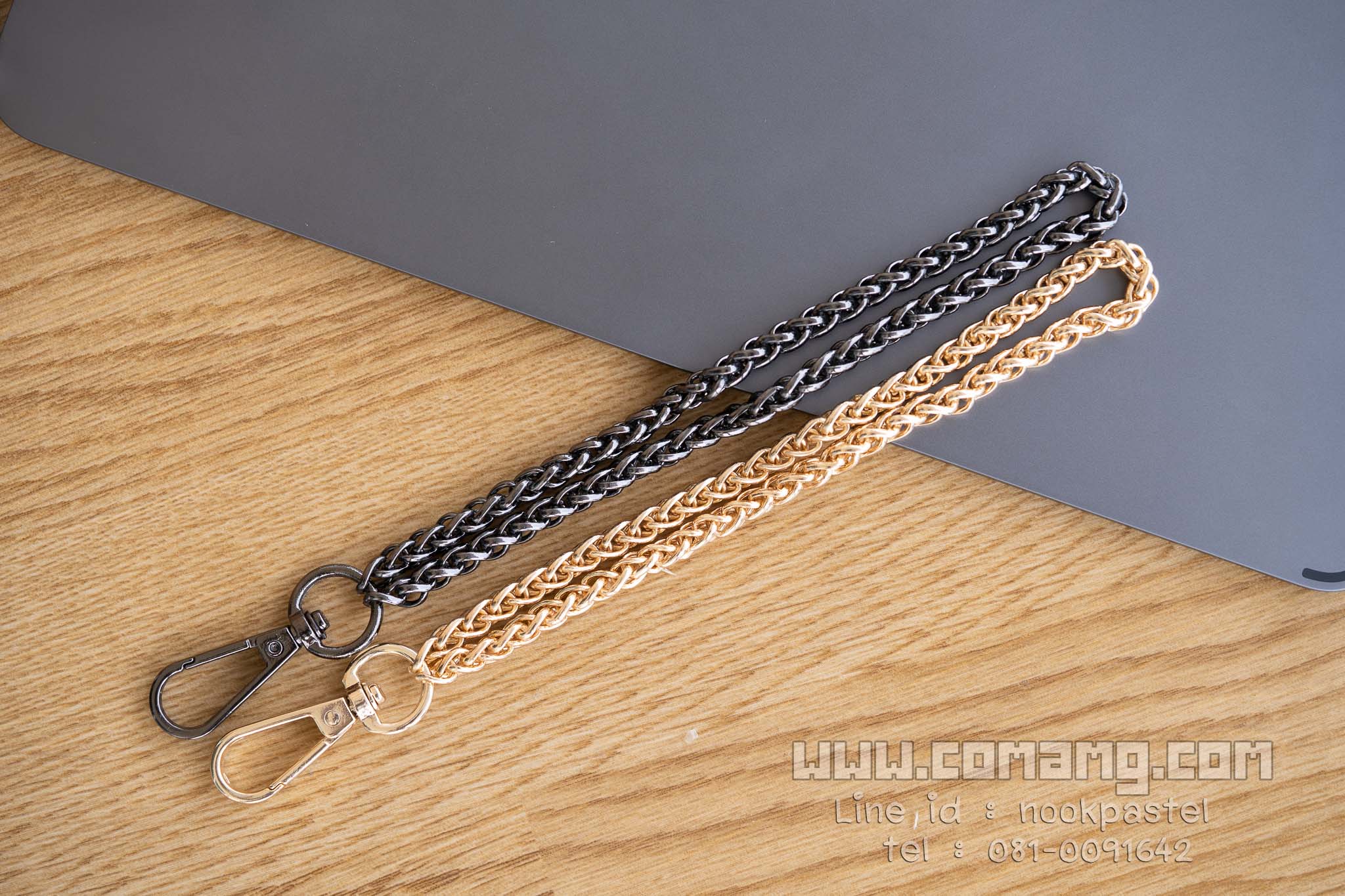 สายโซ่คล้องมือ สายกระเป๋า รุ่นโซ่ถักกลม