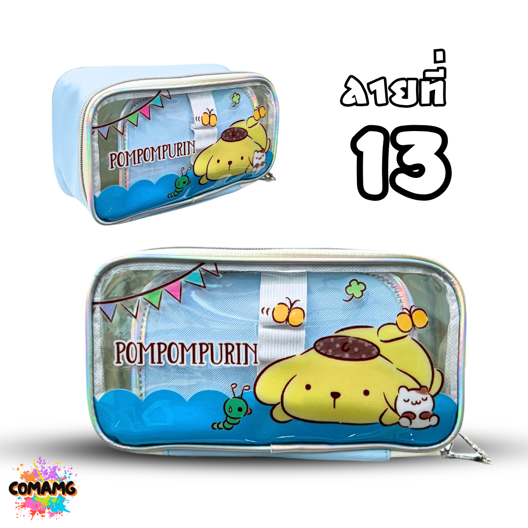 กระเป๋าใส่เครื่องสำอางค์ มีซิปรูดเปิดได้กว้าง ลายการ์ตูนน่ารัก ลิขสิทธิ์แท้100% พร้อมส่ง