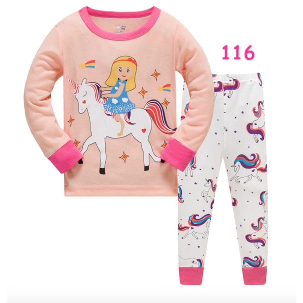 HUGX-1 ชุดนอนเด็กแขนยาวขายาวเด็กผู้หญิง ผ้า Cotton 100% เนื้อนิ่ม Size 2-8 ขวบ