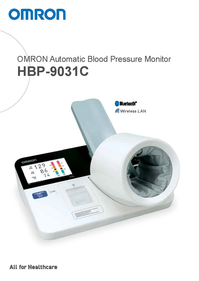 เครื่องวัดความดันโลหิตอัตโนมัติแบบสอดแขน ชนิดจอภาพสี OMRON รุ่น HBP-9031 + พร้อมรถเข็นขาตั้งครบชุด + แถมฟรีกระดาษบันทึกผล รับประกัน 1 ปี
