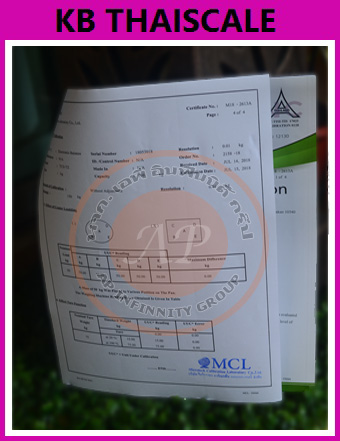 ใบ Certificate เครื่องชั่งดิจิตอล ขนาดน้ำหนักชั่ง 300 กิโลกรัม ใบ Certificate เครื่องชั่งจากเอกชน