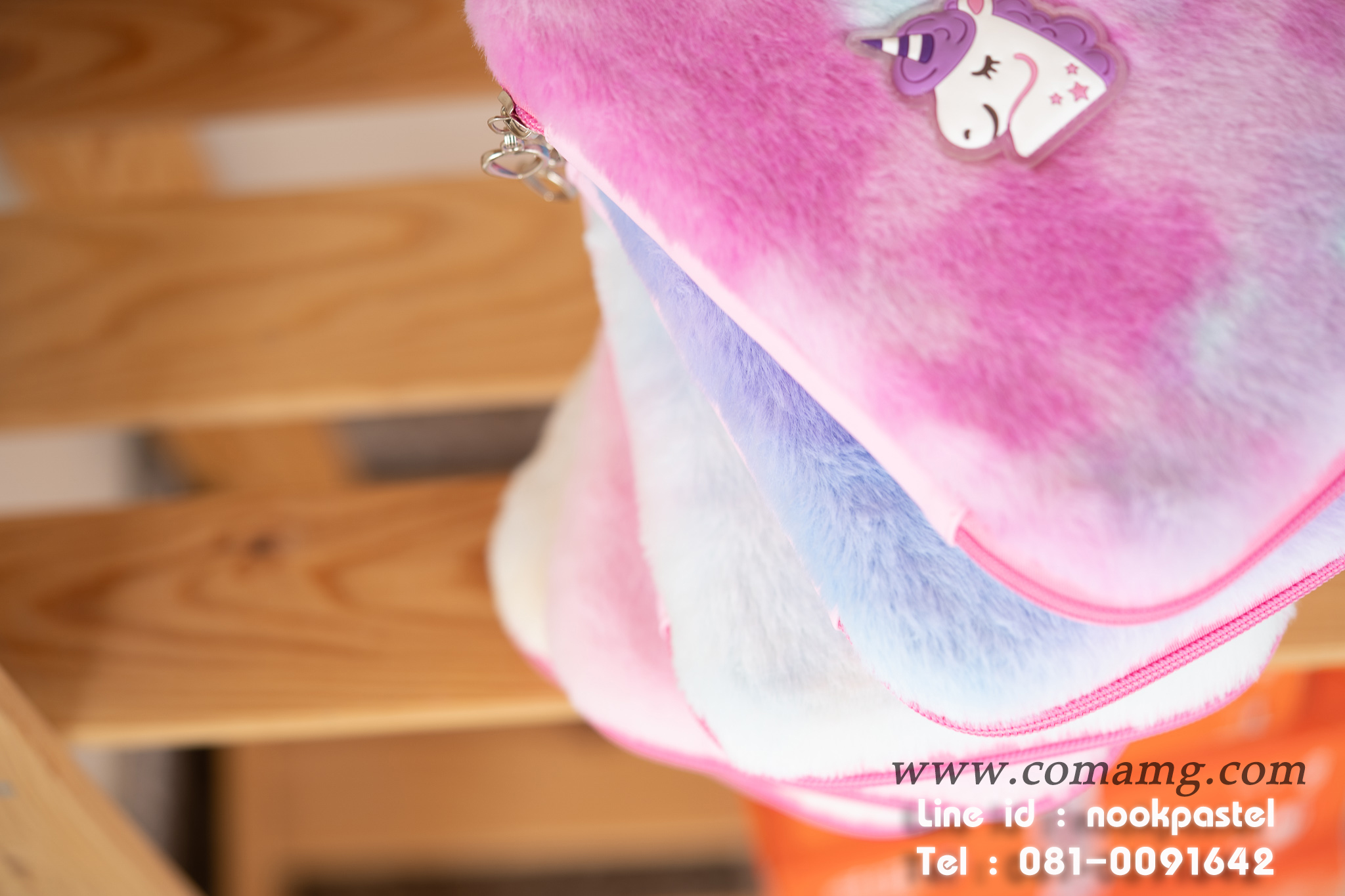 กระเป๋าใส่เครื่องเขียนผ้าขนตุ๊กตา ม้ายูนิคอน