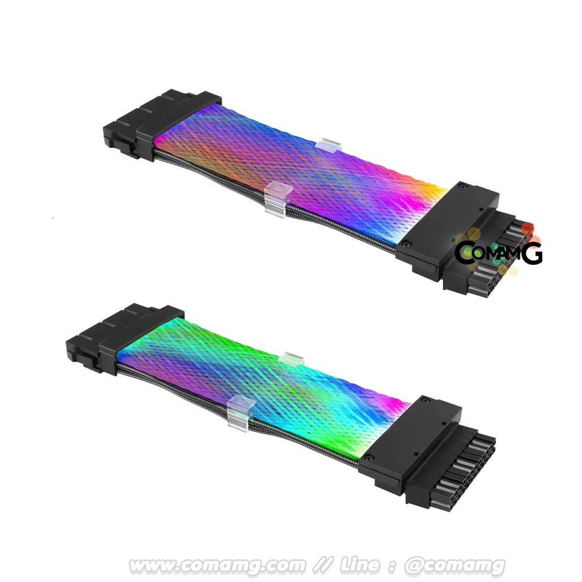 Tsunami Protector Neon รุ่น 2 สายถักคอมพิวเตอร์ มีไฟARGB สายไฟคอมพิวเตอร์