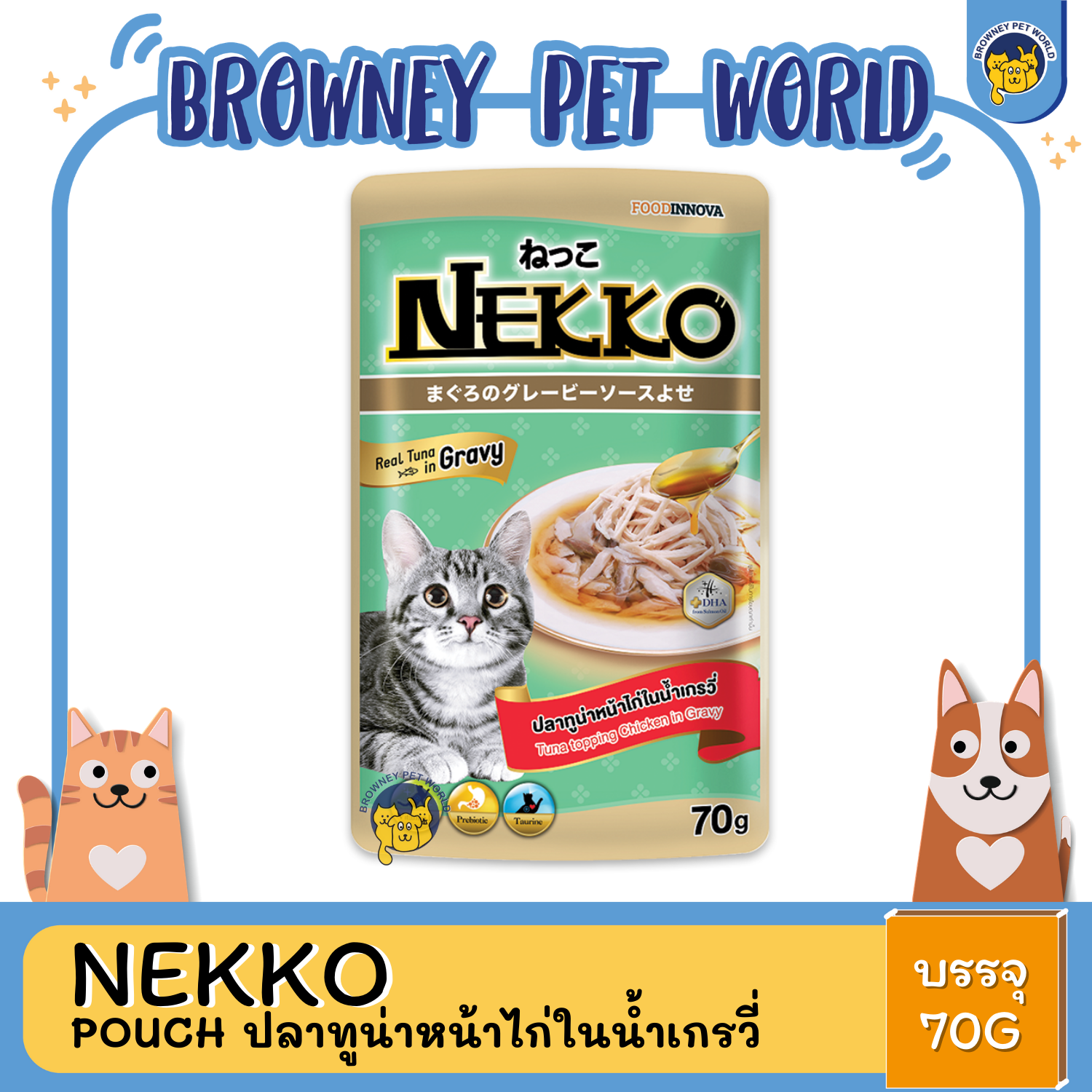 Nekko Pouch in Gravy เนโกะ อาหารเปียกเกรวี่ แมวแบบซอง 70G