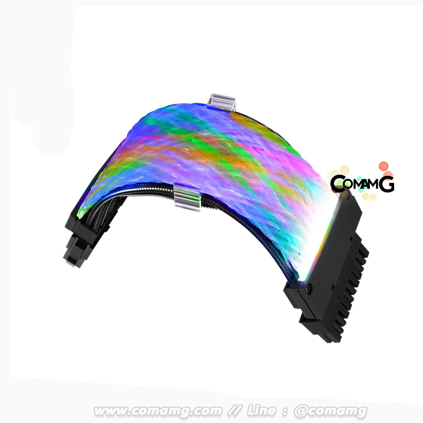 Tsunami Protector Neon รุ่น 2 สายถักคอมพิวเตอร์ มีไฟARGB สายไฟคอมพิวเตอร์