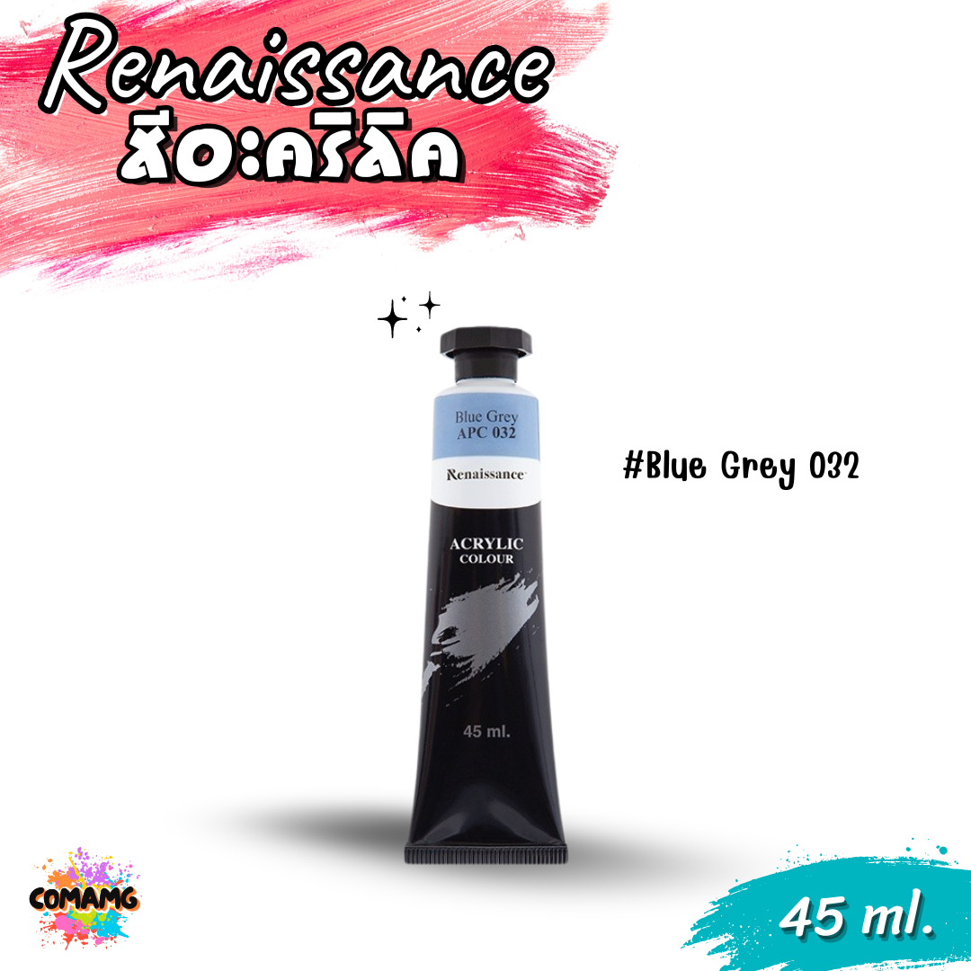 Renaissance Artists acrylic color สีอะคริลิค ขนาด 45 ml. กันน้ำ สีเพ้นท์ไม้ เพ้นท์รองเท้า เพ้นท์ผ้า เรนาซองซ์