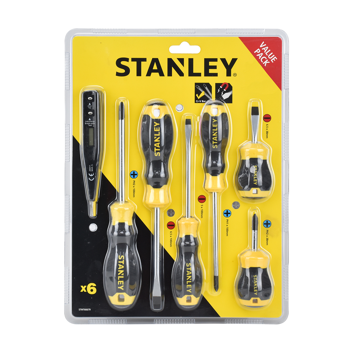 STANLEY ชุดไขควงด้ามหุ้มยาง 6ชิ้น STMT66679