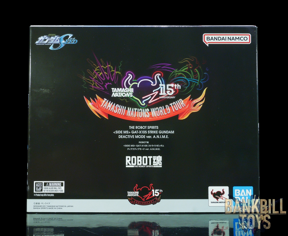 กันดั้ม Bandai Spirits Tamashii Nations World Tour 15th Anniversary Limited The Robot Spirits <SIDE MS> R-SP GAT-X105 Strike Gundam Deactive Mode Ver. A.N.I.M.E.