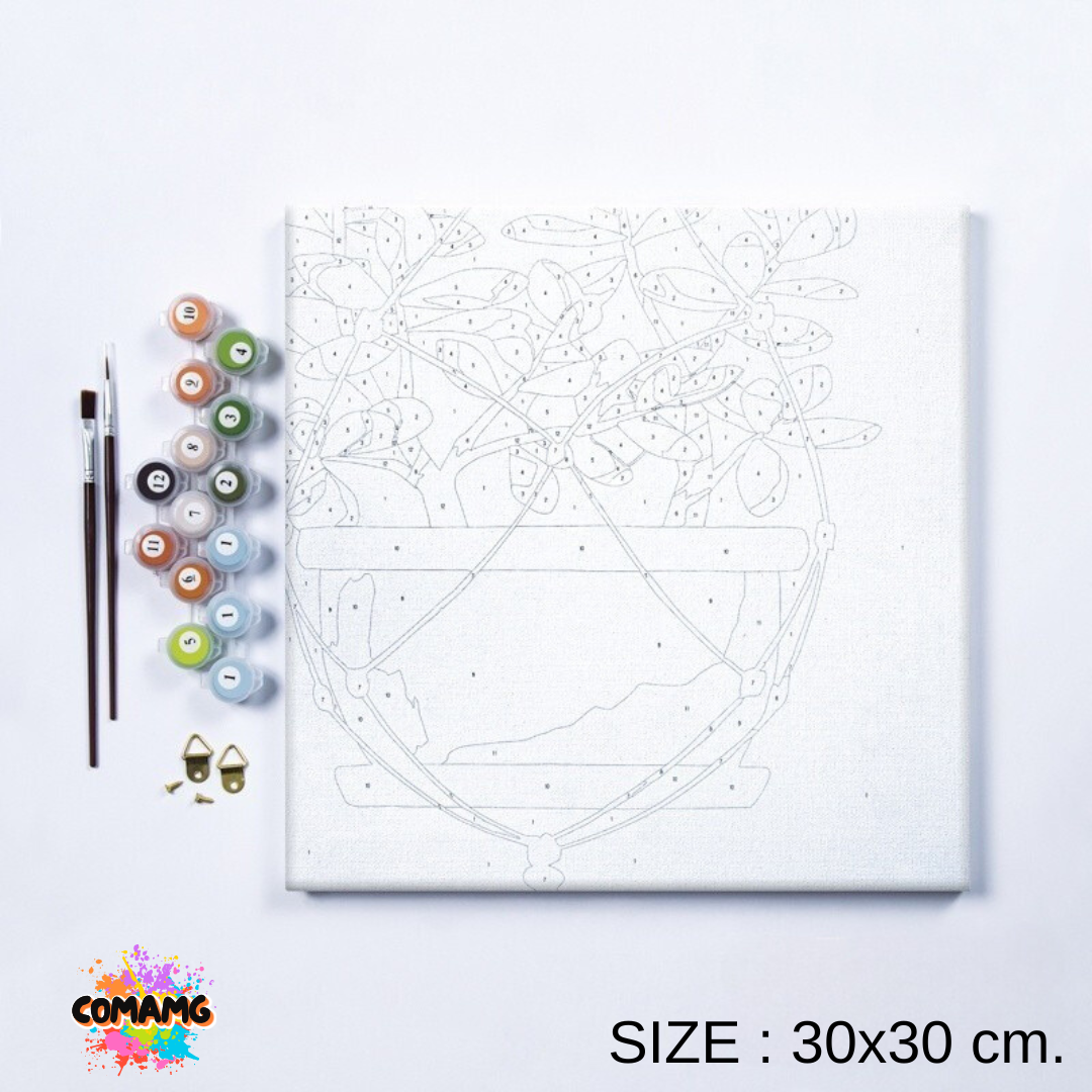 Renaissance ชุดแคนวาส ชุดระบายสีตามเลข Paint by Number Kit Size 30x30 cm. พร้อมส่ง