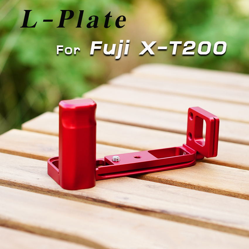L-Plate Fuji XT200 กริปมือ X-T200 สีดำ-แดง-เทา