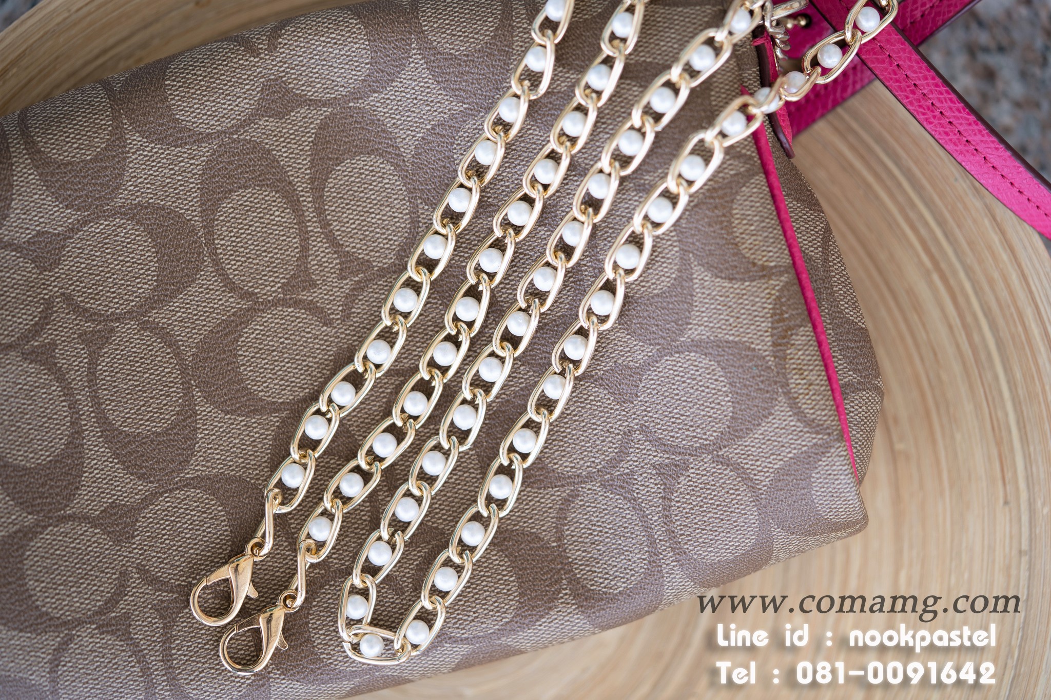 สายกระเป๋าโซ่ไข่มุก สายไข่มุก พร้อมส่ง