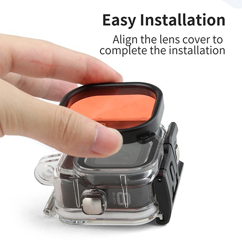 GoPro 7 / 6 / 5 Waterpoof Housing Case + Red Filter + Floating Black เคสกันน้ำ แถมฟรีฟิลเตอร์แดงและทุ่นลอยน้ำดำ