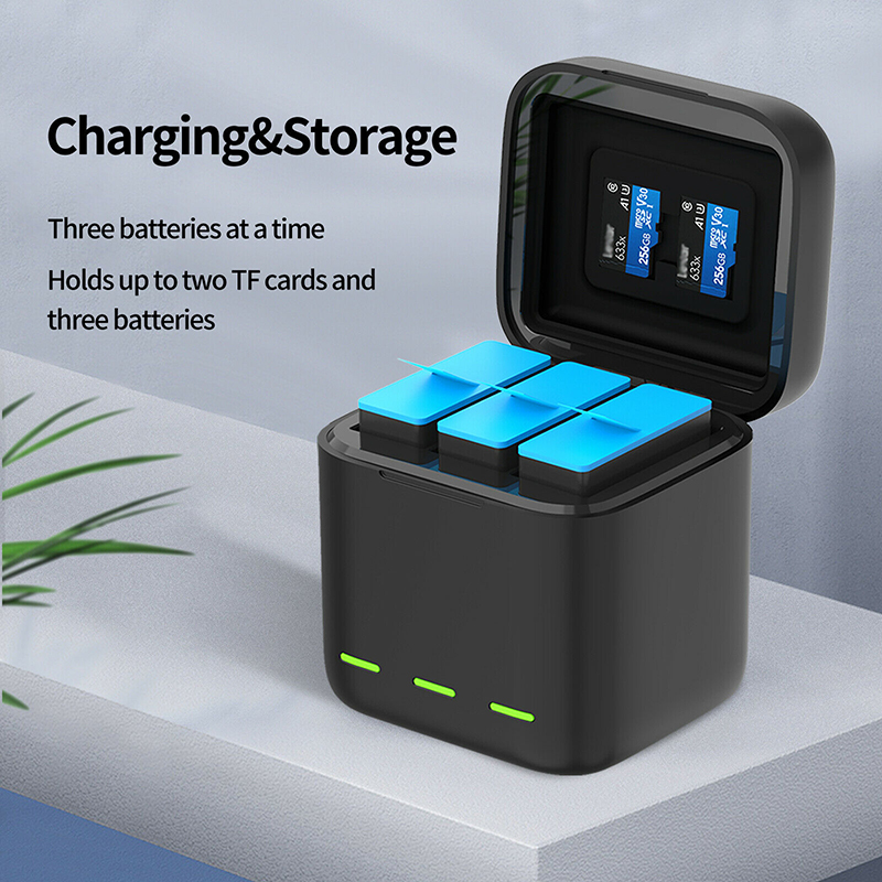 GoPro 10 / 9 Telesin Charger Box + GoPro Battery แท่นชาร์จ ที่ชาร์จ + แบตเตอร์รี่โกโปร ประกัน 1 ปี