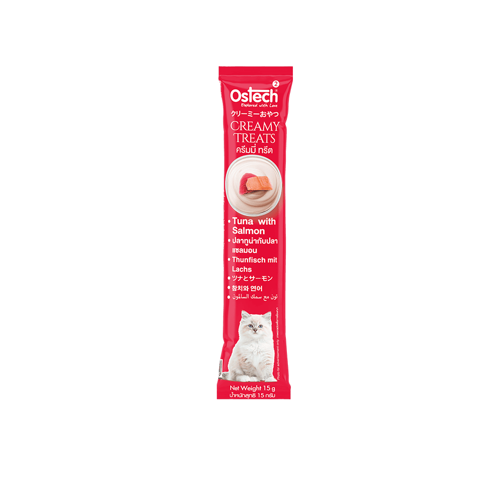 Ostech ออสเทค ครีมมี่ทรีต [ขนมแมวเลีย] สำหรับแมวทุกสายพันธุ์ 15g