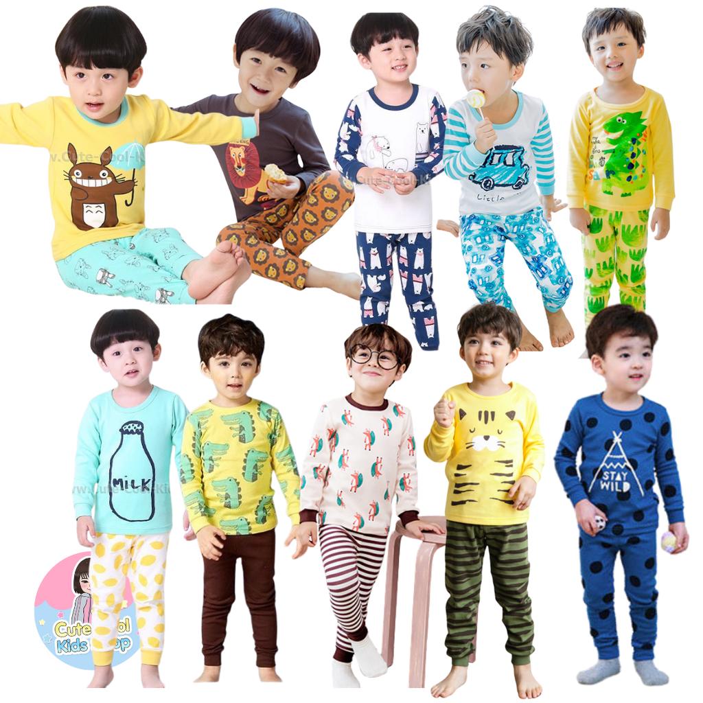 BL-13 ชุดนอนเด็กผู้ชาย แขนยาวขายาว มีขนาด 4-8 ขวบ