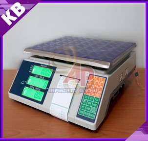 เครื่องชั่งคำนวณราคา เครื่องชั่งน้ำหนัก เครื่องชั่งตั้งโต๊ะ 30kg ความละเอียด 5g หน้าจอแสดงผล LCD ยี่ห้อ SDS รุ่น IDS818 พิกัด 30kg/5g มีปริ้นเตอร์ในตัว