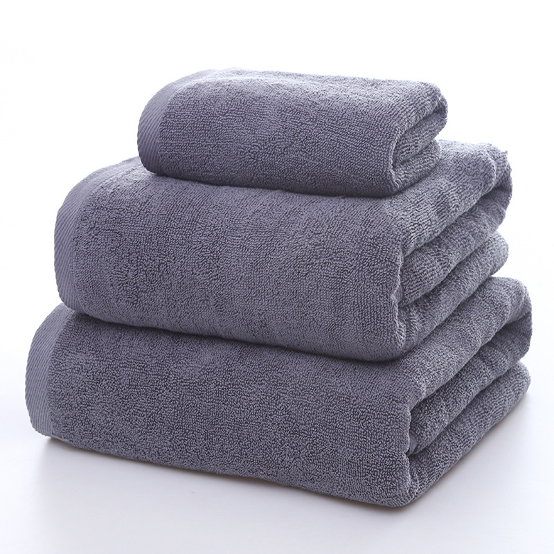 ผ้าขนหนูเช็ดตัวสีเทาCotton100% ผ้าขนหนูเกรดโรงแรม