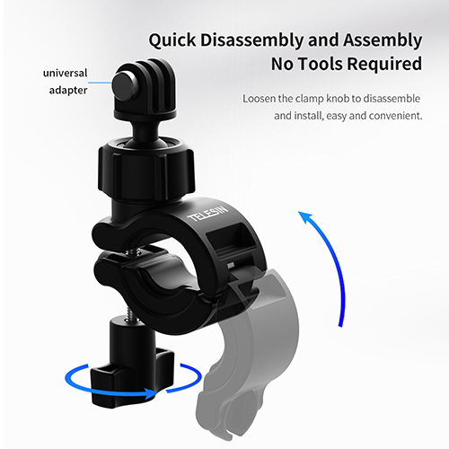 Telesin 360 Degree Rotation Handlebar Mount Bike Bicycle Motorcycle Bracket มอเตอร์ไซต์ จักรยาน GoPro l Action Camera