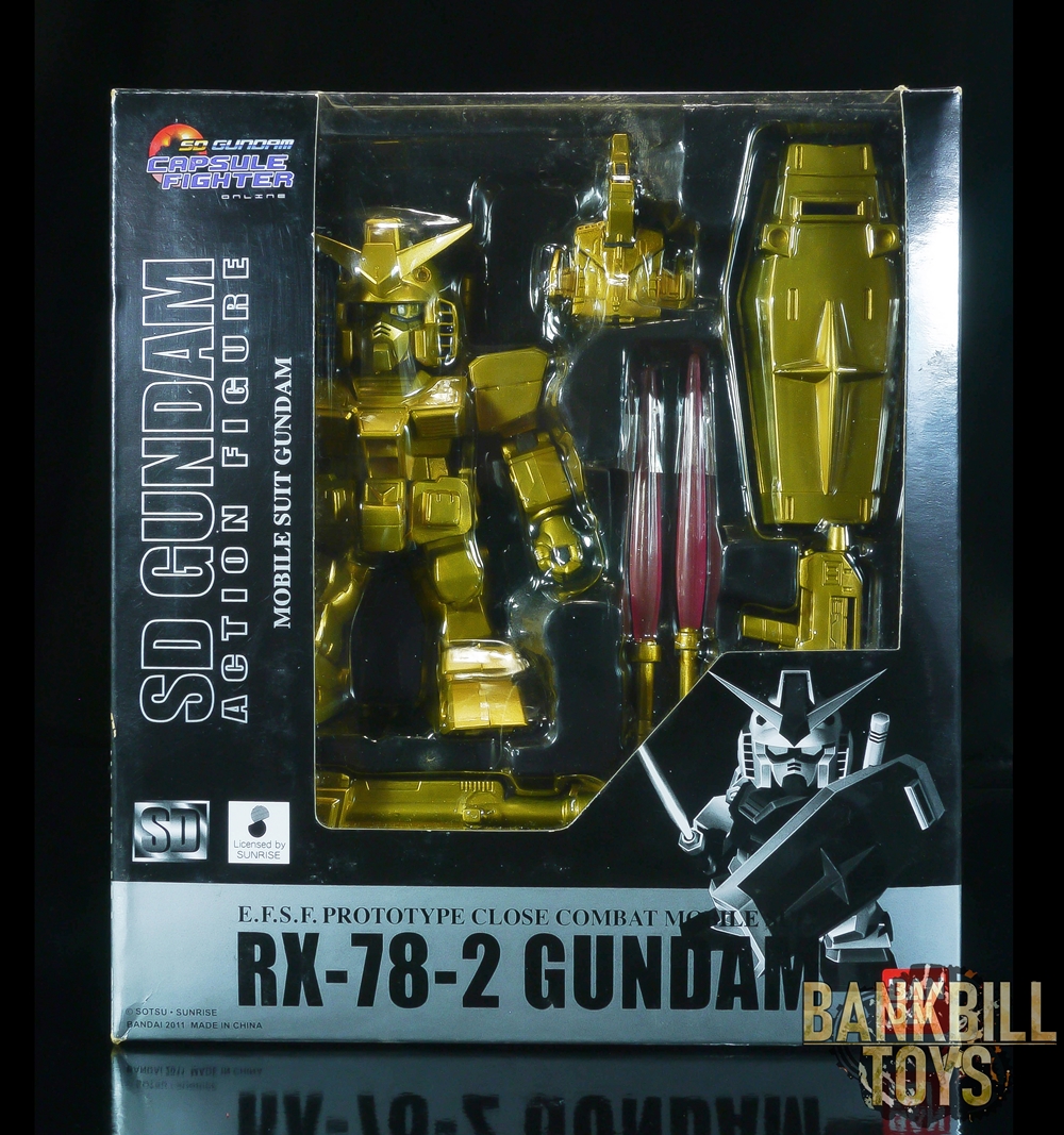 กันดั้ม Bandai SDGO Campaign Prize 2011 Limited SD Gundam Capsule Fighter Online SD Gundam Action Figure Mobile Suit Gundam RX-78-2 Gundam [Campaign Gold Ver.]